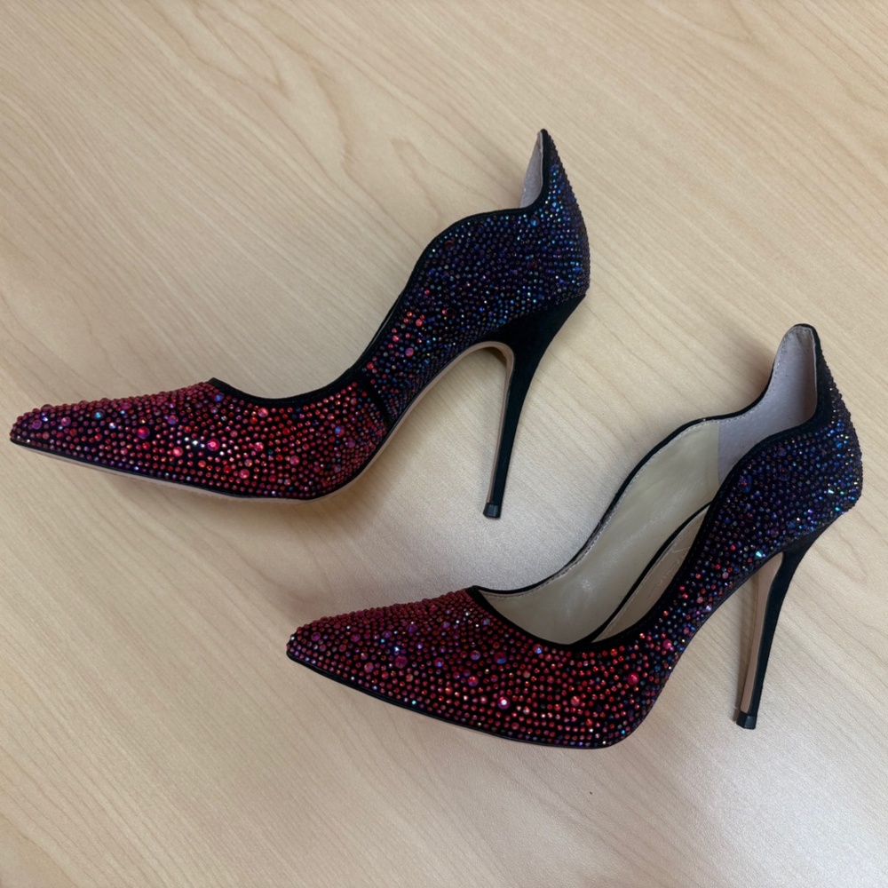 Jessica Simpson Ombré Rhinestone Pointed Toe Stiletto Pumps Size 7